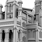 古典教堂建筑房屋别墅城堡maya模型obj格式建模素材