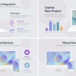 苹果电脑/手机/手表设备信息图表场景动画PR模板