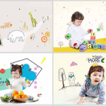 创意可爱卡通绘画PSD儿童设计模板素材10P