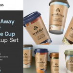 一次性咖啡奶茶饮料纸杯PSD样机模型