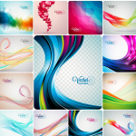 透明背景下的彩色抽象线条矢量背景素材