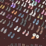 200多款C4D卡通鞋子靴子max obj男女运动拖鞋高跟帆布鞋模型合集