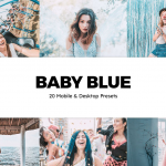 淡蓝色旅拍人像后期调色lr预设及视频电影Vlog后期调色LUT预设