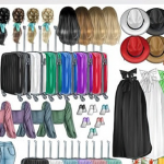 60+旅行出游水彩漫画创作剪贴素材PNG图片素材