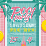 卡通手绘夏天泳池海报