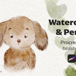 水彩笔和铅笔Procreate画笔笔刷