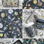 卡通漫风手绘涂鸦宇宙空间星空元素PNG+矢量素材