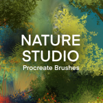 花卉树木树叶真正自然场景绘画Procreate笔刷