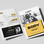 时装店宣传推广双折小册子PSD模板