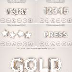 金线三维字体可编辑文字效果字体样式矢量素材