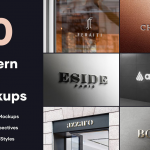 50个3D金色银色平面浮雕标志LOGO样机合集打包下载