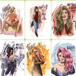 美丽少女插画人物矢量素材