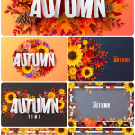 秋季广告促销矢量背景素材