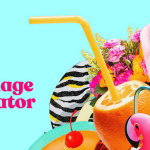 96张夏日阳光海滩度假水果冷饮等元素复古颗粒纹理效果PNG图片素材