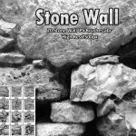 石块石头墙面PS笔刷素材