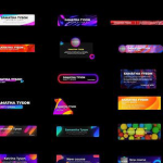 FCPX插件-30商业多彩时尚扁平发光霓虹灯标题工具包