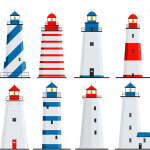 卡通海岛瞭望塔矢量素材