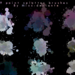 水彩泼墨喷溅PS笔刷素材