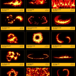 152种卡通火焰燃烧元素带Alpha遮罩4K视频素材