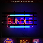 夜店霓虹灯特效字体样式+PSD模型