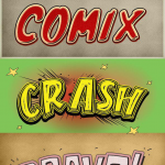 卡通和漫画书风格字体PS样式