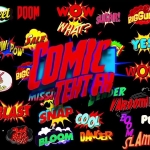 PR模板-60个动漫卡通综艺节目气泡贴纸标题动画