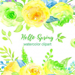 春季水彩花卉素材