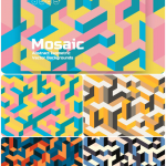 几何等距马赛克抽象彩色几何矢量背景