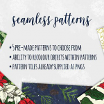 花朵.花瓣.树叶.树枝.松果插图PNG+矢量素材