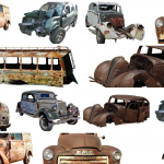 残破车辆免抠PNG素材