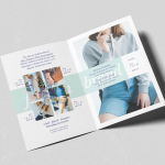 时装店宣传推广双折小册子PSD模板