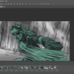PS故事板英雄战斗场景动画设计绘画教程-中英字幕