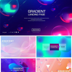 14款炫丽时尚抽象主视觉KV展板背景PSD格式素材