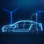 视频素材-抽象科技感新能源绿色环保电车充电动画