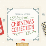 卡通圣诞挂饰边框花纹图案素材