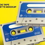 复古录音磁带封面包装设计模型PS展示样机