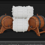 3DS MAX和ZBrush中制作木桶流建模贴图渲染制作教程