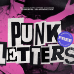 72张复古赛博朋克风黑白字母数字剪贴画PNG素材