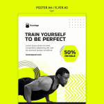 健身房训练海报PSD模板分层源文件