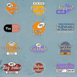 商城店铺销售降价打折促销风格标签文字动画FCPX插件