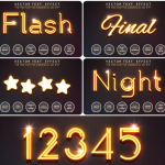 发光字体矢量素材发光线