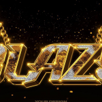 黄金宝石闪光钻石镶嵌纹理文本图形样式PSD模板