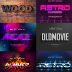 50款3D字体炫酷特效文本文字效果质感带PS字体样式模板素材