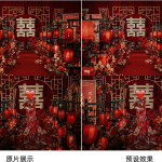 53款中国红中式婚礼跟拍人像LR调色预设手机PR达芬奇LUT预设