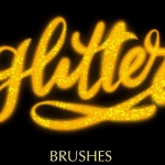 金色粒子金屑闪光效果手绘插画创作Procreate笔刷