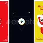 AE模板-12组竖屏农历新年喜庆海报封面排版动画