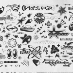 240款Y2K千禧风潮流酸性复古LOGO图标设计矢量图形素材