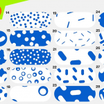 156支时尚简约酸性方格半色调图案纹理艺术插画绘画PS/Procreate笔刷