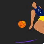 卡通手绘篮球标志达芬奇模板