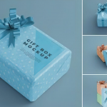 7种不同风格的礼品盒子PSD样机模型